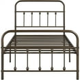 thumbnail image 5 of Alden Design Twin Size Metal Platform Twin Bed with High Headboard, Bronze,, 5 of 8