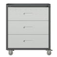 thumbnail image 2 of Tcbosik 3 Drawers Storage Cabinet on Wheels, Metal Tool Cabinet, Heavy Duty Rolling Storage Chest for Home Office Garage Basement, Easy Assembly, Black & Gray, 2 of 9