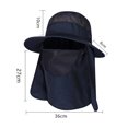 thumbnail image 2 of Fishing Hat for Men & Women, Outdoor UV Sun Protection Wide Brim Hat with Face Cover & Neck Flap - navy blue, 2 of 5