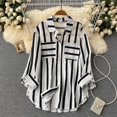 thumbnail image 1 of Babysbule Hauts pour Femmes Manches Longues Liquidation Chemise d'Été Décontractée Mi-Longue Rayée Multicolore, 1 of 6