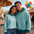 thumbnail image 2 of oqasdz Men's Sweatshirts Festival Striped Long Sleeve Hooded Pullover with Front Pocket Holiday Streetwear Versatile Casual Dailywear, 2 of 5