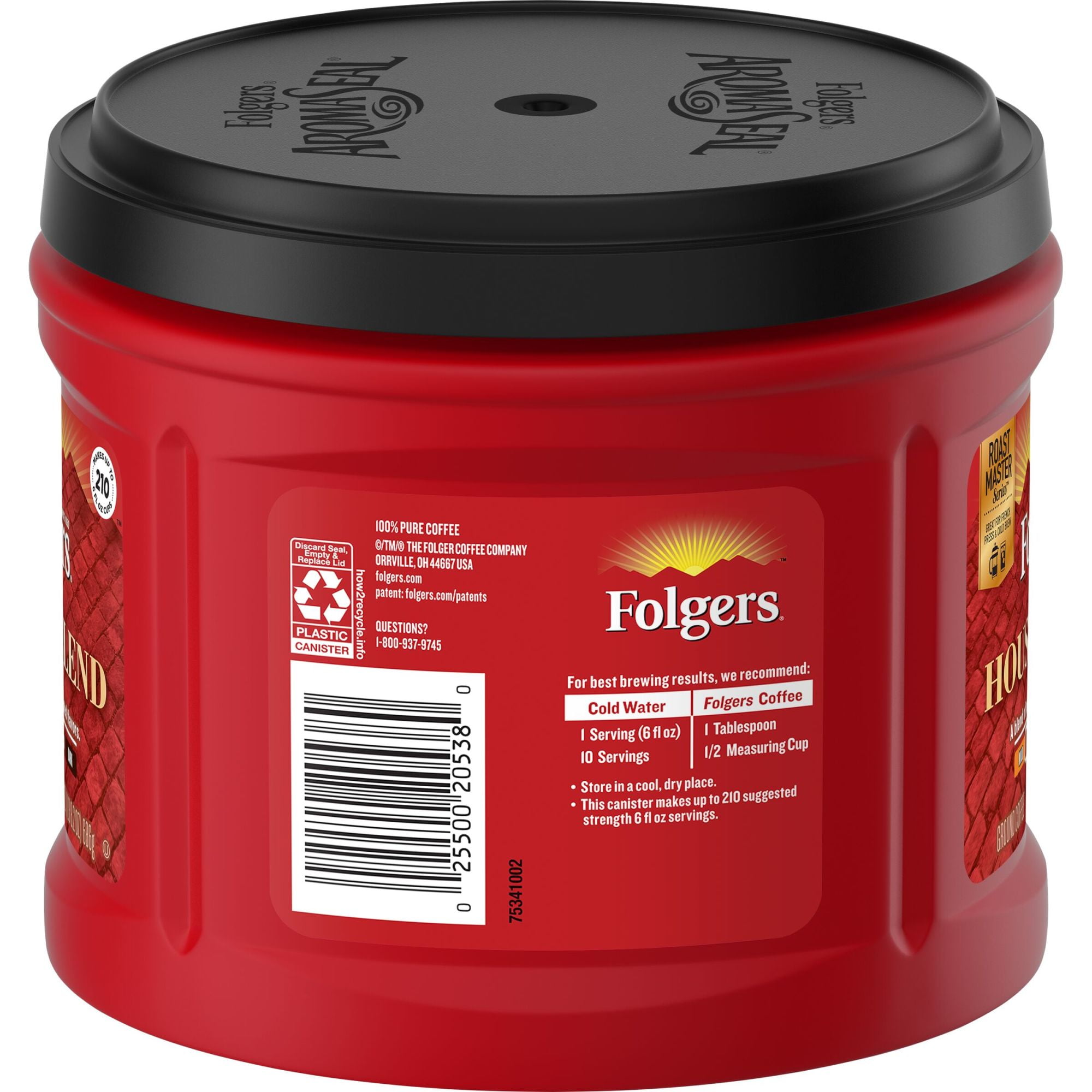 Folgers House Blend Ground Coffee, Medium Roast Coffee, 24.2 Ounce Canister