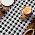 thumbnail image 4 of Table Runner - 48 Inch Long, Easter Kitchen Dining Table Runner Dresser Scarves, Spring Bunny Botanical Blooms Flowers Black Plaid Farmhouse Decor for Coffee Tables Wedding Party Banquet, 4 of 8