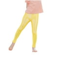 thumbnail image 2 of AJTQTH Girls Leggings Cute Solid Color Strectchy Slim Fit Pants Breathable Trousers Long Pants for Yoga Dance Performance Fitness Gold 10-11 Years, 2 of 3