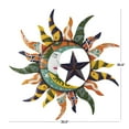 thumbnail image 3 of DecMode Multi Colored Metal Sun and Moon Indoor Outdoor Patterned Home Wall Decor with Navy and Orange Accents, 36" x 2" x 36", 3 of 10