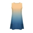 thumbnail image 3 of cocolona Summer Sleeveless Mini Dress Crew Neck Ruffle Flowy Tank Dress Fashion Casual Gradient Color Holiday Beach Sundress L, 3 of 6