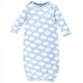 thumbnail image 2 of Luvable Friends Baby Boy Cotton Long-Sleeve Gowns 3pk, Boy Clouds, 0-6 Months, 2 of 4