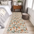 thumbnail image 3 of Orange Flowers Runner Rugs 2x6 ft Daisies Abstract Linen Texture Washable Hallway Rugs Non-Slip Floor Mats Absorbent Carpet Bedside Runners for Bedroom Kitchen Bathroom Laundry Room, 3 of 9