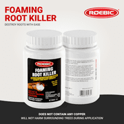 Roebic Tree Root Killer, Foaming Chemical Drain and Sewer Line Pipe Clog Remover, Safe for Bathroom Toilet, White Granules, 1 lb