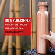 Perilla Home 100% Plain (1 Litre ) Pure Copper Bottle With Leak Proof Contains Ayurveda Health Benefits For Drinking Water For Men Women Gym Yoga |Travelling | Hiking | Indoor | Outdoor | Office |