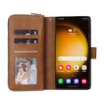 thumbnail image 3 of Dteck Case Compatible with Samsung Galaxy S24 Ultra,Magnetic Leather Wallet Case with 9 Card Slots Stand RFID Blocking Premium Zipper Protective Flip Leather Phone Cover with Wrist Strap,Brown, 3 of 5