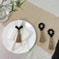 thumbnail image 2 of Napkin Rings Set of 12,Wooden Napkin Rings,Wood Bead Elastic Farmhouse Napkin Rings with Tassel,Boho Napkin Rings, 2 of 6