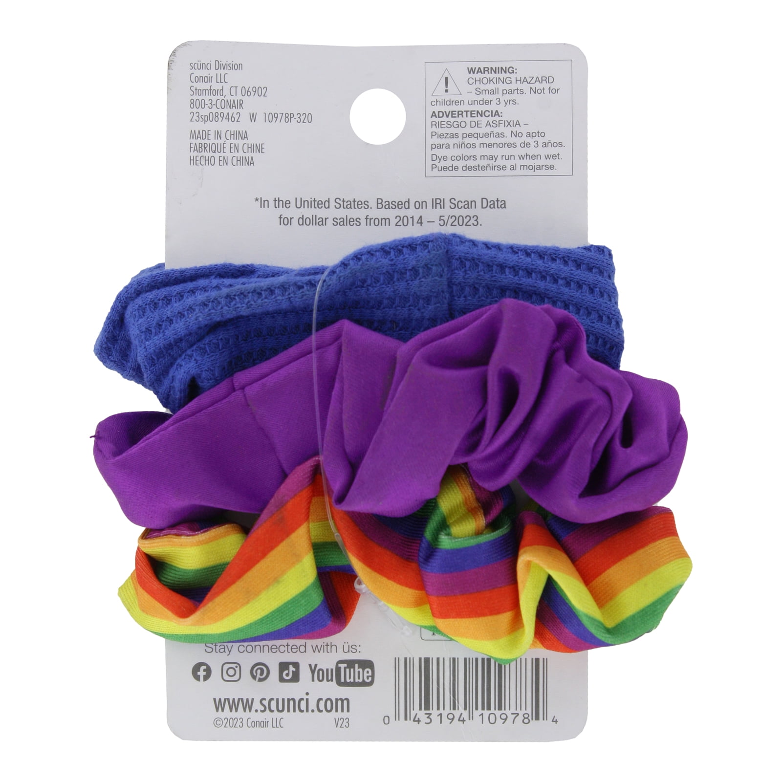 (5 pack) Scunci The Original Scrunchie Hair Scrunchies, Assorted Colors, 3-Pieces