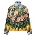 thumbnail image 6 of Jackets for Women Winter Coat Jackets Flannel Stand Collar Jacket(Lemons And Pink Flowers on Tiles,Size:S-4XL), 6 of 7