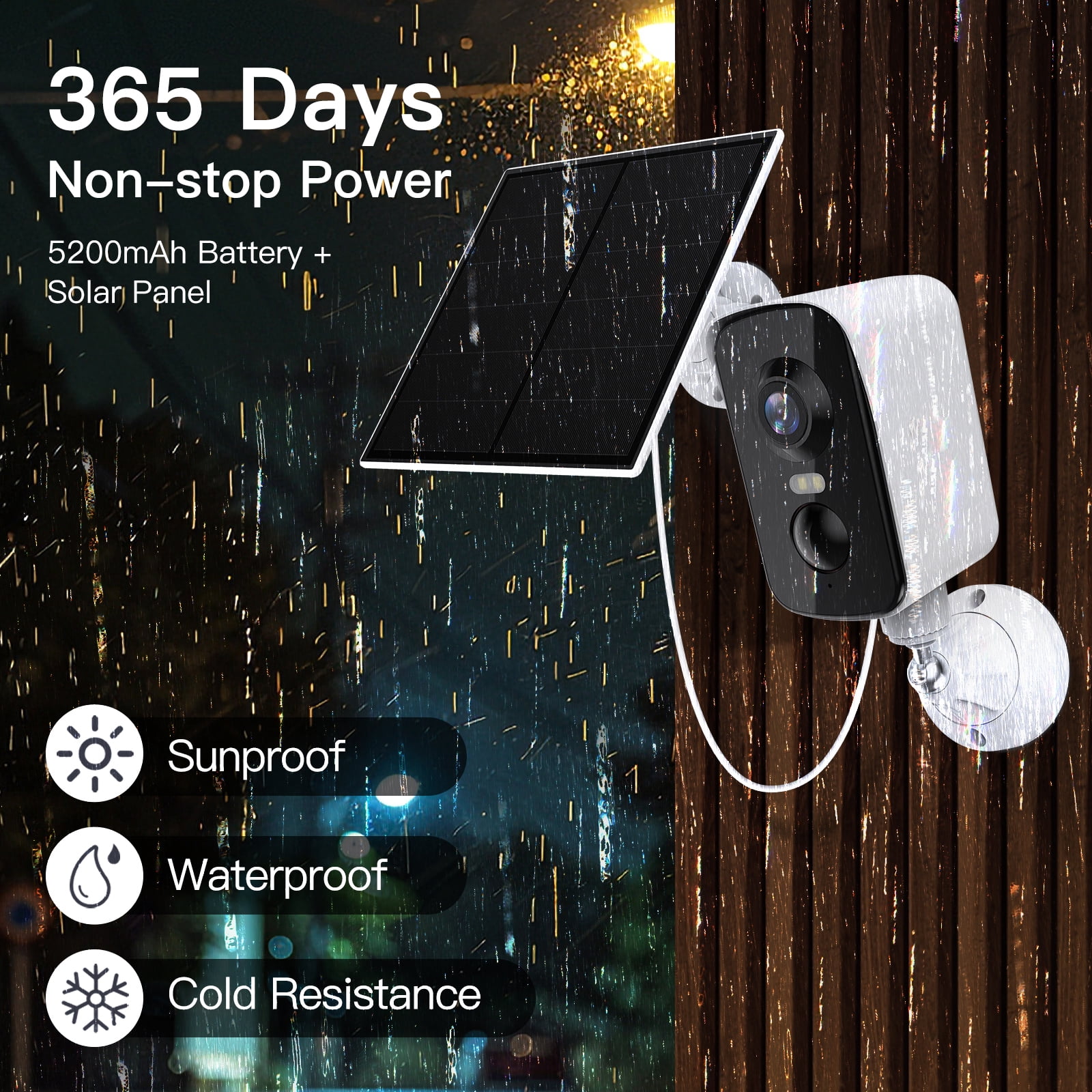 Laxihub Cam Pan 340° Wireless Outdoor Solar Security Cameras , 2K 3MP 2-Way Talk Outdoor WiFi Surveillance IP65 Waterproof,Color Night Vision