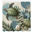 thumbnail image 4 of Ambesonne Turtle Shower Curtain, Mid Century Modern Marine, 69"Wx84"L, Peacock Green and Blue Grey, 4 of 4