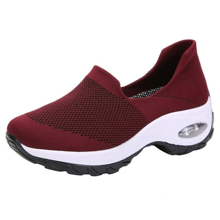 

HSMQHJWE Womens Slip On Sneaker Advantage Sneaker - Women S 7 Ladies Fashion Solid Color Mesh Breathable Thick Sole Soft Sole Casual Lightweight Tennis Shoes Women