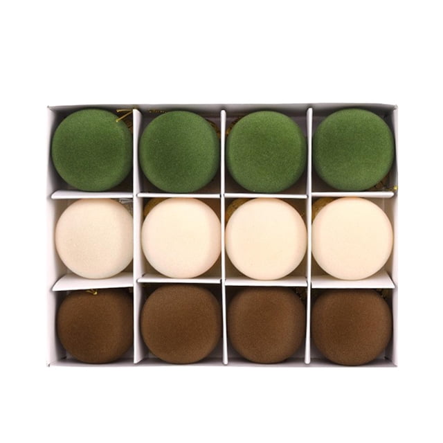Juego de 12 bolas de decoración navideñas Gloria Marrón Verde
