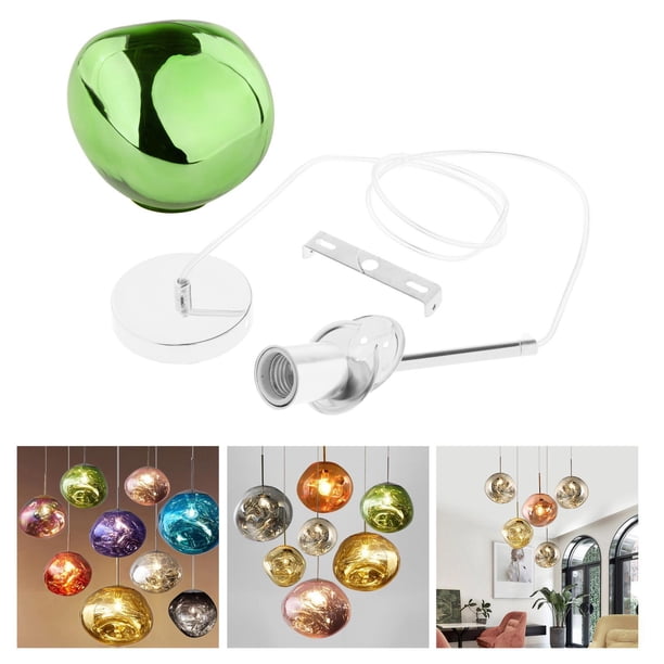 Lámpara colgante de vidrio Lámparas colgantes de techo INS Lámparas colgantes de vidrio Globo Iluminación colgante individual para dormitorio Sala de 28CM verde Yinane Colgante de luz