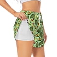 thumbnail image 2 of Bixox Women's Avocado With Seeds pattern 2 in 1 Running Shorts - Lightweight Athletic Workout Gym Yoga Shorts Liner with Pockets - XX-Large, 2 of 7