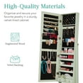 thumbnail image 6 of Best Choice Products Jewelry Armoire Cabinet, Full Length Mirror w/ Velvet Storage Interior, Lock - Sage, 6 of 8