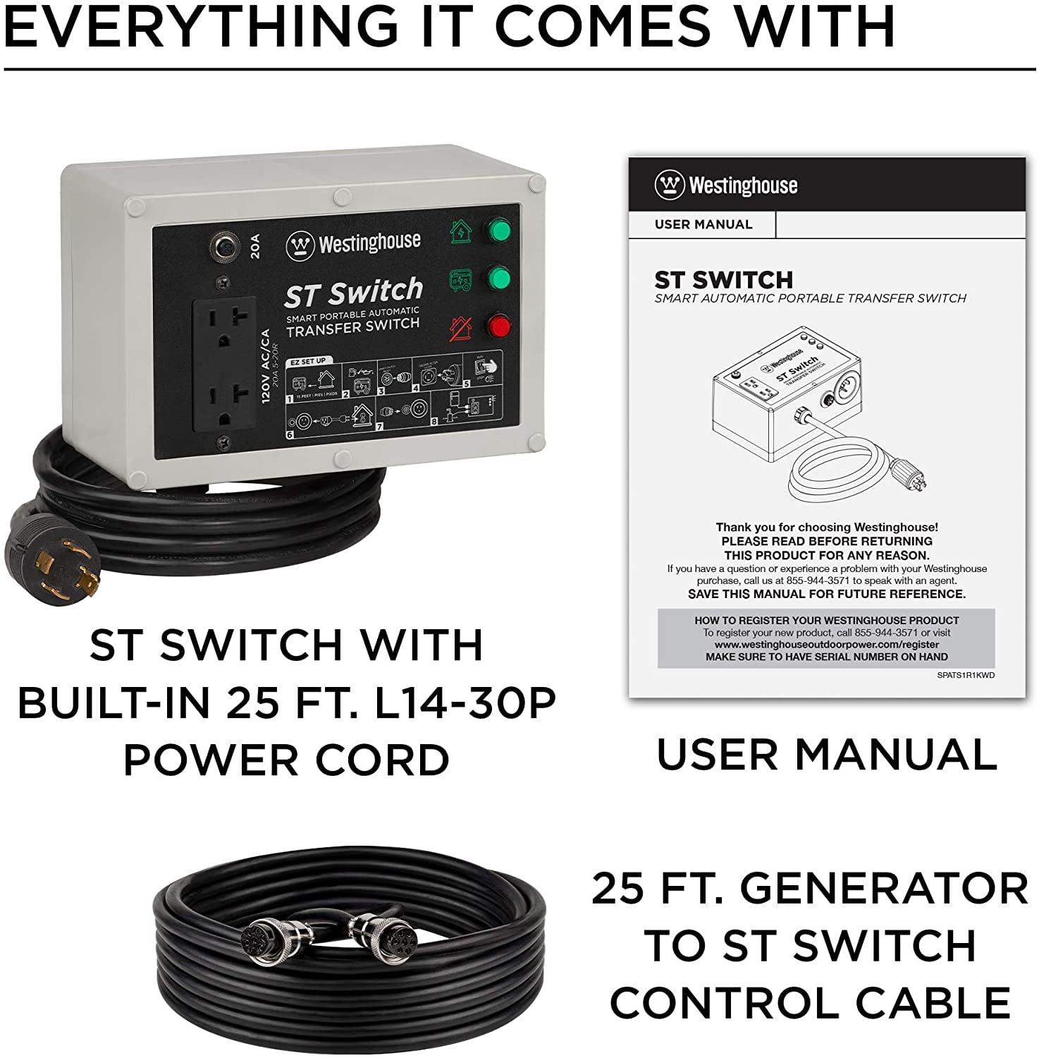 Westinghouse St Switch With Smart Portable Automatic Transfer Technology Home Standby Alternative For Sump Pumps Refrigerators And More Walmart Com Walmart Com