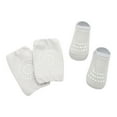 thumbnail image 3 of Fdrone Baby Crawling Non Slip Crew Socks and Knee Pad with Grips Anti-slip Toddlers Socks for Baby Girls Infants Kids Double Sided Non-skid Socks (1-3 Years, Grey), 3 of 3