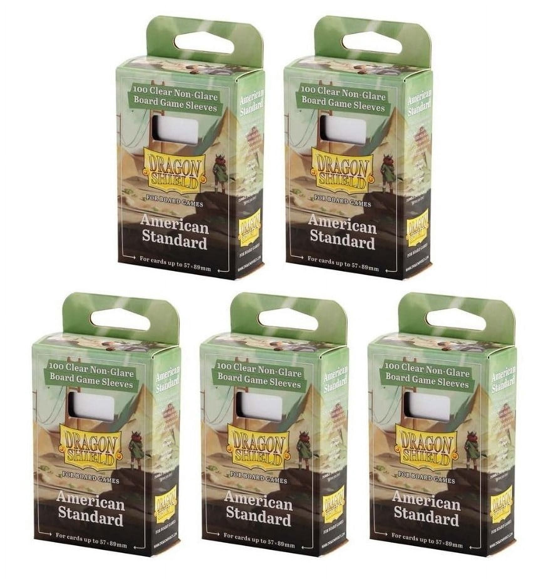 5 Packs Dragon Shield Board Game Sleeves 100 ct Standard American Size Card Sleeves Value Bundle!