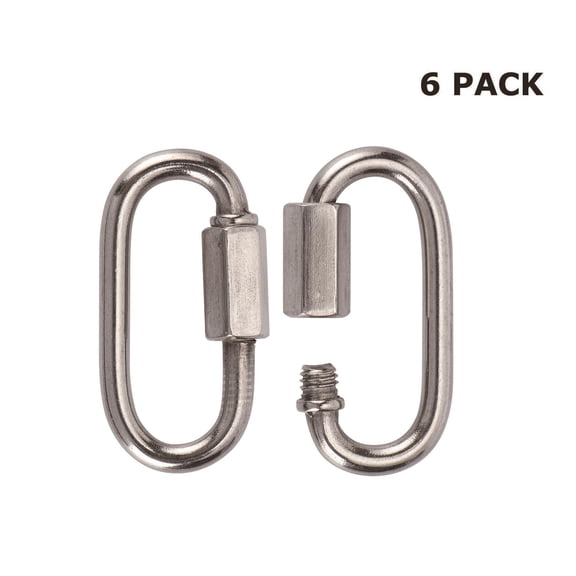 Hyper Tough 3-1/2 in. x 5/16 in. Chain Quick Links, Stainless Steel, 6 Pack