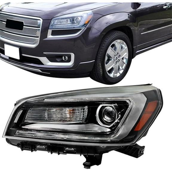 Genrics Headlight Assembly Halogen Replacement for Acadia 2013 2014 2015 2016 Driver Left Side Headlamps Assembly Replacement for GM2502376 23358994