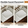 thumbnail image 4 of Los Flexi 17'' x 15'' Semi Recessed Bathroom Sink, Rectangular Bathroom Drop In Sink Without Overflow Hole, White Vessel Sink for Bathroom With Drain and Two Covers And Cutout Template Included, 4 of 13