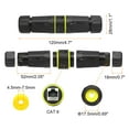 thumbnail image 2 of Waterproof RJ45 Coupler, Dual Head IP68 Ethernet LAN Cable Connector for Cat5e/Cat6/Cat6A/Cat7, Pack of 6(Yellow), 2 of 6