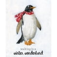 thumbnail image 3 of Swatland, Sally 12x14 Black Modern Framed Museum Art Print Titled - Winter Wonderland Snow Penguin, 3 of 5