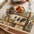 thumbnail image 3 of Farm Cock Placemats Set of 2, Chicken White Daisy Flower Green Leaf Brown Linen Non-Slip Place Mats Washable Table Mats for Kitchen Dining Table Decorations Indoor/Outdoor, 3 of 9