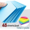 thumbnail image 2 of Notas adhesivas rayadas de 4 x 6 pulgadas, notas adhesivas de colores brillantes con súper adherencia, 45 hojas por bloc, 6 blocs por paquete, 2 of 5