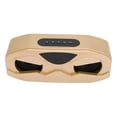 thumbnail image 1 of Altavoz Bluetooth, radio FM, subwoofer de alta fidelidad, altavoz inalámbrico con pantalla LED, luz de respiración colorida para viajes en casa, dorado, 1 of 12