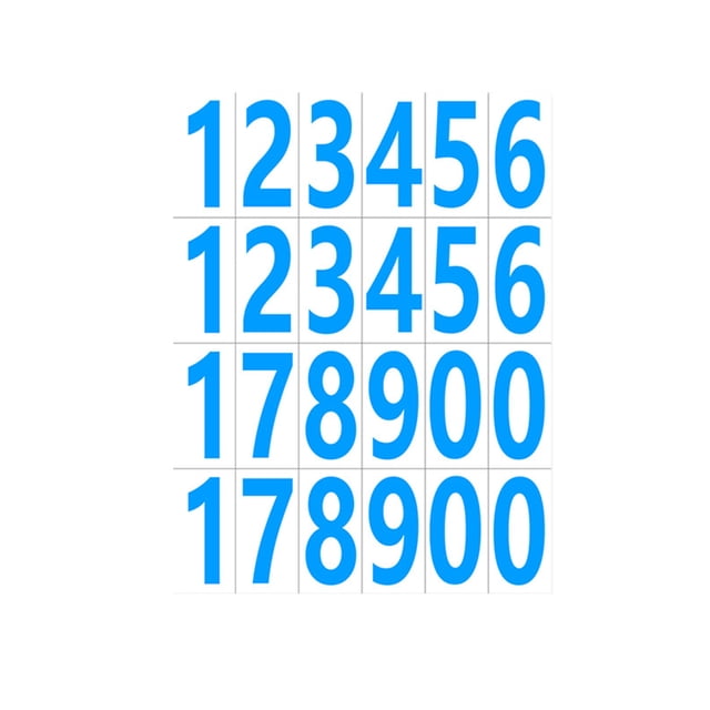 fastboy 20pack/lot Waterproof And Oil Proof Adhesive Number Stickers Easy To And Durable Strong Adhesive Number Label Sticker Blue Numbers