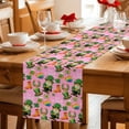 thumbnail image 5 of Table Runner - 108 Inch Long, Saint Patrick's Day Kitchen Dining Table Runner Dresser Scarves, Pink Gnomes Hat Boot Clovers Love Farmhouse Decor for Coffee Tables Wedding Party Banquet, 5 of 8