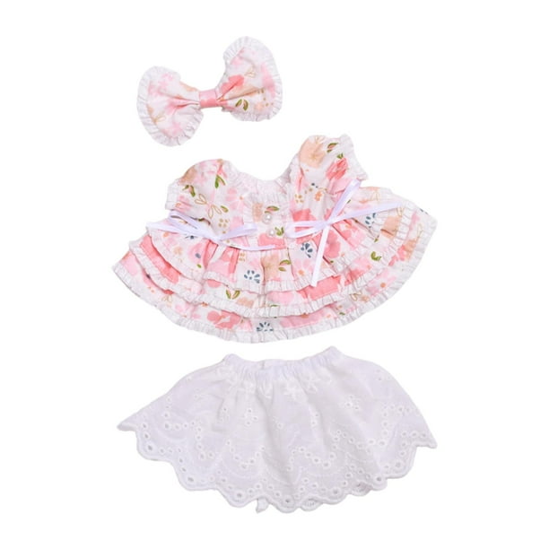 Chaleco de peluche, vestido, disfraz educativo DIY, falda corta para muñecas de 20 cm Rosa