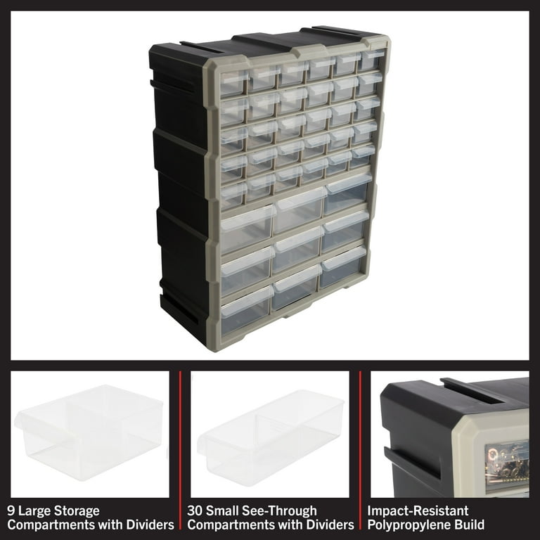 Stalwart 39-Drawer Small Part Organizer - Desktop or Wall