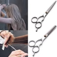 thumbnail image 2 of 2Pcs 6Inch Double Edged Hair Salon Stylist Barbers Thinning Shears Scissors Professional Barbers Thinning Scissors, Hairdressing Salon Razor Edge Scissor Japanese Stainless Steel by GIXUSIL(Silver), 2 of 8