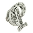 thumbnail image 2 of Silver Plated Rhinestone Alphabet Letter P Lapel Pin, 2 of 3