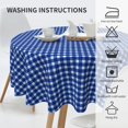 thumbnail image 5 of Round Tablecloth 60 Inch, Blue Grids Circle Tablecloth Heat Resistant Table Cloth Farmhouse Table Cover for Party, Wedding, Cocktail, Banquet, Festival, 5 of 8