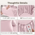 thumbnail image 5 of California Design Den Queen Sheets Set - 600 Thread Count, 100% Cotton Sateen, Adult 4 Piece Bed Sheet Set - Blush Pink, 5 of 9