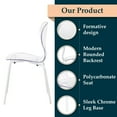 thumbnail image 2 of LeisureMod Dining Chair Stackable Curved Back and Waterfall Edge Seat Design with Stainless Steel Legs for Modern Home, Kitchen, and Office Oyster Collection White Base Set of 2, Clear, 2 of 11