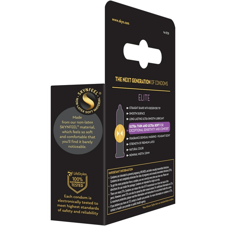 2 pack) SKYN, Elite Non-Latex Lubricated Condom, 3 Count
