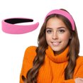thumbnail image 2 of Bmisegm Headbands for Women Solid Color Wide Padded Fascinator Headband for Daily Home Use Hair Accessories Pink One Size, 2 of 5