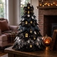 thumbnail image 4 of Clearance! DIY Halloween Quilted Fabric Tree Kit, 3D Layered Fabric Sewing Craft Kit, 3D Padded Sewing Craft Christmas Tree, Handmade Halloween Tabletop Decor for Home Mantel Shelf, 4 of 6