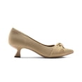 thumbnail image 4 of BURUDANI Women's Pointed Toe Kitten Heels Work Pumps Comfortable Knitted Closed Toe Dressy Wedding Shoes, 4 of 5