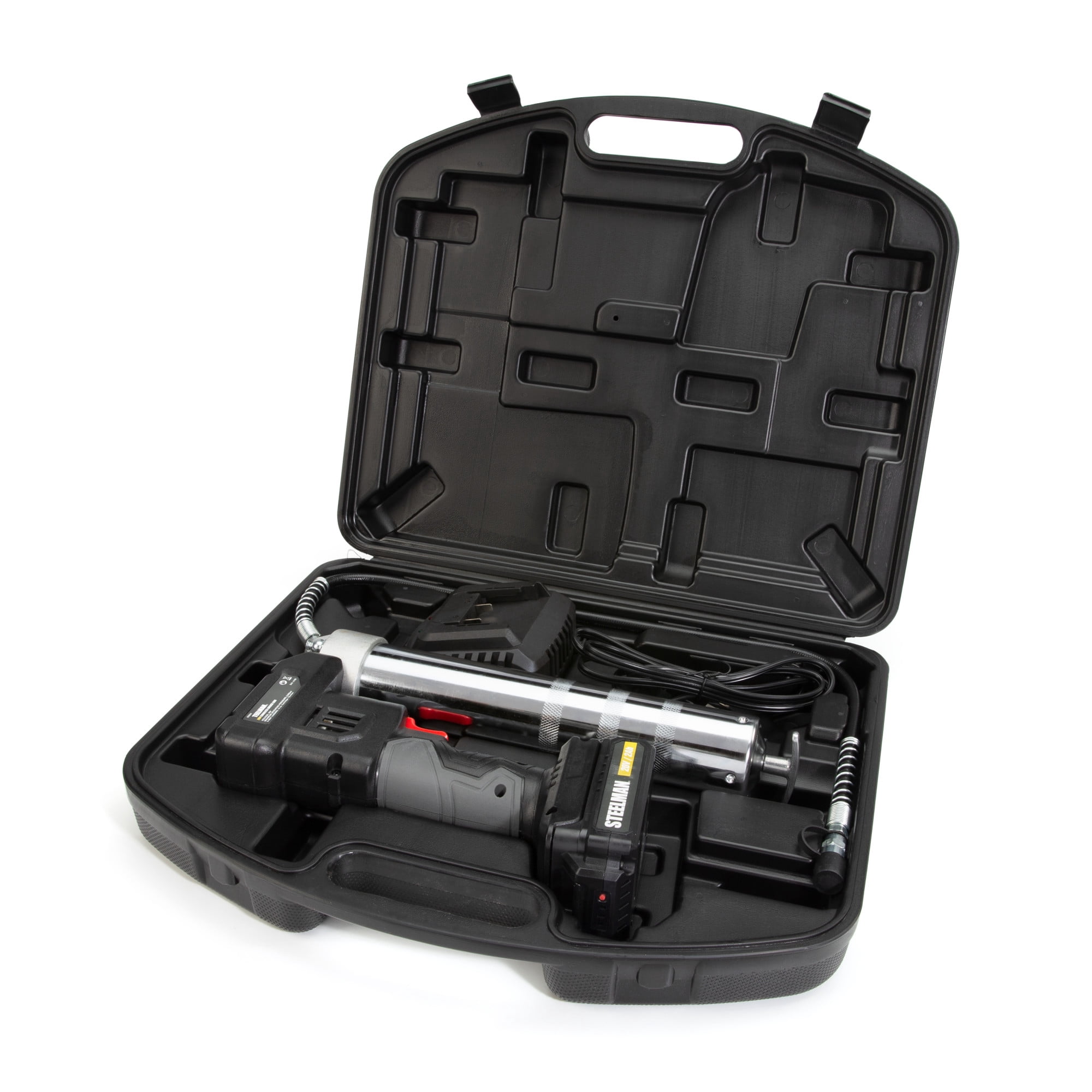 20V Cordless 8,000 PSI 14-oz Grease Gun with 30 in. Flex Hose and Battery, 60864